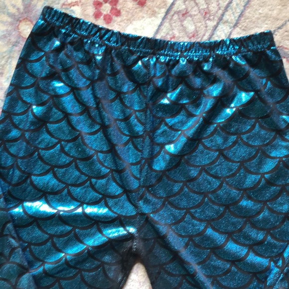 TWEEN MERMAID shiny metallic scale Leggings - Picture 14 of 15